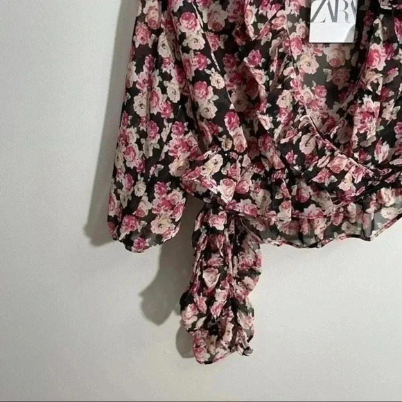 Zara floral print blouse Medium 3666/175 - Picture 6 of 7